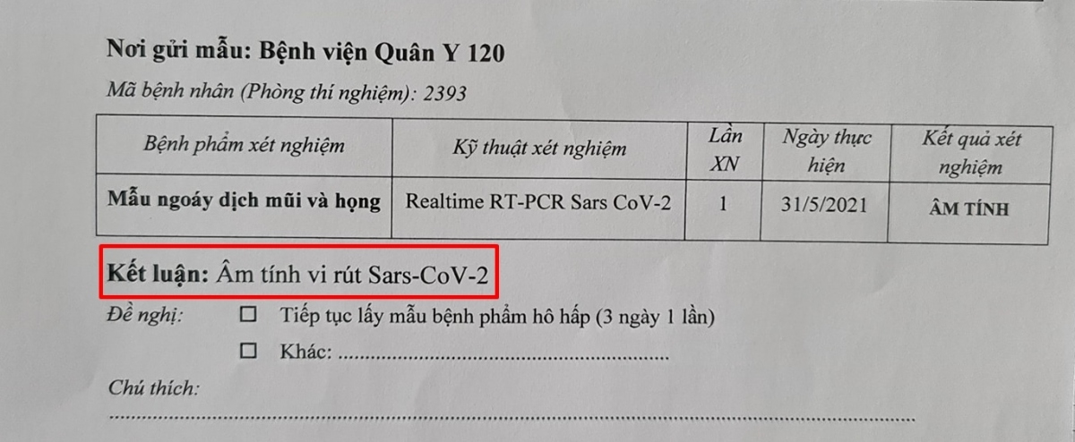 Bác tin một quân nhân dương tính với virus SARS-CoV-2 